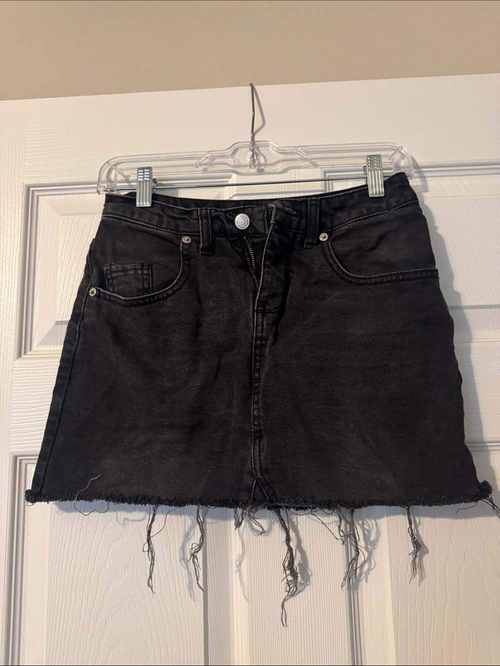 wild fable Black Distressed Denim Mini Skirt